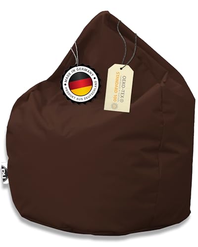 PATCH HOME Sitzsack Tropfenform - 3 Größen - 25 Farben XXXL - 125cm, Durchmesser 105cm Braun von PATCH HOME