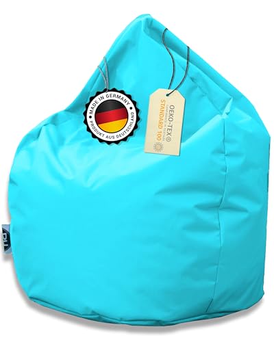 PATCH HOME Sitzsack Tropfenform – Beanbag - Mit Styropor-Füllung, Wasserabweisend, für Indoor & Outdoor, für Kinder und Erwachsene (Aqua, Jumbo) von PATCH HOME