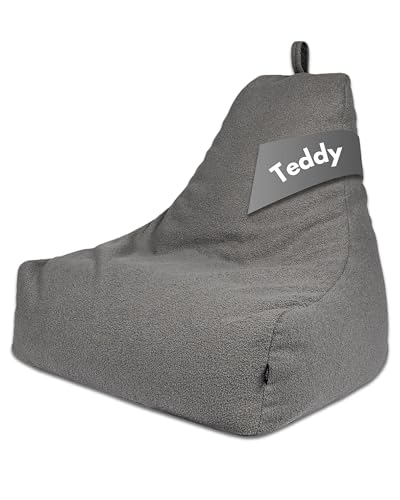 PatchHome Comfortline Teddy Sitzsack Lounge Sessel - Gaming Bean Bag für Erwachsene & Kinder - Komfortabler Teddy Sessel mit Füllung - Wohnzimmer & Schlafzimmer Möbel (Anthrazit, XXL) von PATCH HOME