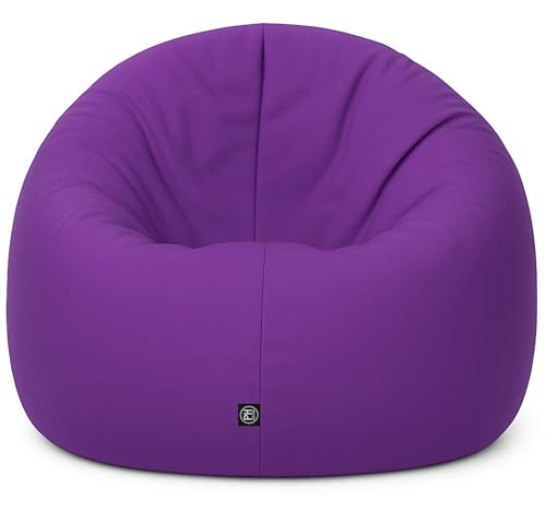 PATCH HOME Sitzsack 2 in 1 Sitzkissen Bodenkissen für Erwachsene & Kinder - Gaming mit Füllung Kissen Sessel BeanBag (Ø 125cm, Purple) von PATCH HOME