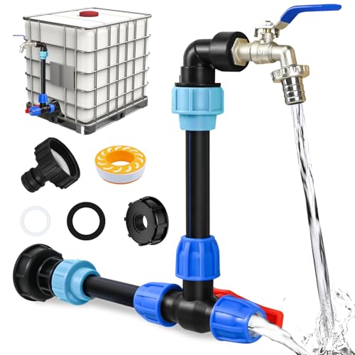 PATEMZON IBC Tank Schwanenhals, IBC Container Adapter 2 Fach, IBC Tank Verbinder Messing 3/4" Auslaufhahn, Regenfass Auslaufhahn IBC, IBC Wasserhahn Verbinder Zubehör für Regentonne, Tank, Öltank PATEMZON IBC Tank Schwanenhals, IBC Container Adapter 2 Fach, IBC Tank Verbinder Messing 3/4" Auslaufhahn, Regenfass Auslaufhahn IBC, IBC Wasserhahn Verbinder Zubehör für Regentonne, Tank, Öltank von PATEMZON