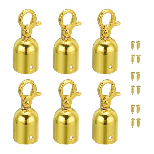 PATIKIL 0,8"x2" Stanchion Seilendkappe, 6er Pack Kordel Endkappen Absperrseil Endkappe Karabinerhaken für Personenführung, Gold PATIKIL 0,8"x2" Stanchion Seilendkappe, 6er Pack Kordel Endkappen Absperrseil Endkappe Karabinerhaken für Personenführung, Gold von PATIKIL