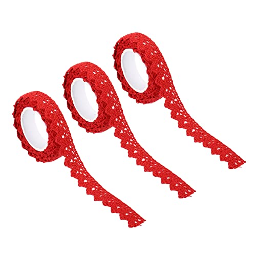 PATIKIL 0.6" Breite 2 Yards Selbstklebend Spitze Klebeband Schnürsenkel 3 Pack Baumwolle Spitze Aufkleber Abdeckungen Dekorativ für Handwerk Sammelalbum DIY Karte Herstellung Rot PATIKIL 0.6" Breite 2 Yards Selbstklebend Spitze Klebeband Schnürsenkel 3 Pack Baumwolle Spitze Aufkleber Abdeckungen Dekorativ für Handwerk Sammelalbum DIY Karte Herstellung Rot von PATIKIL