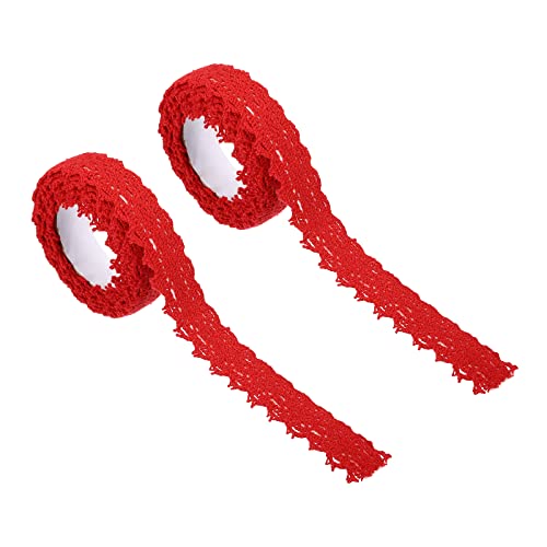 PATIKIL 0.7" Breite 2 Yards Selbstklebend Spitze Klebeband Schnürsenkel 2 Pack Baumwolle Spitze Aufkleber Abdeckungen Dekorativ für Handwerk Sammelalbum DIY Karte Herstellung Rot PATIKIL 0.7" Breite 2 Yards Selbstklebend Spitze Klebeband Schnürsenkel 2 Pack Baumwolle Spitze Aufkleber Abdeckungen Dekorativ für Handwerk Sammelalbum DIY Karte Herstellung Rot von PATIKIL