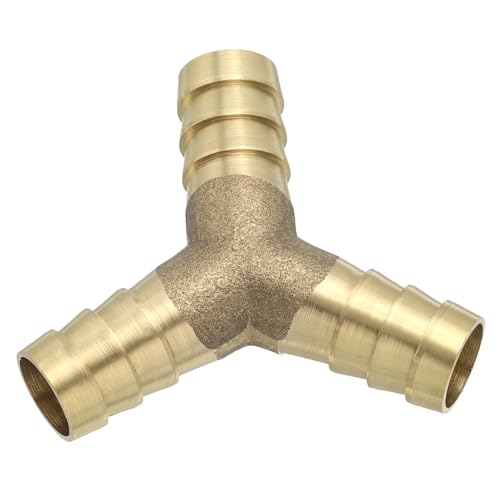 PATIKIL 1/2" Messing Schlauchstutzen, Y-Typ Schlauchstutzen Metallverbinder Muffenverbinder Schlauchadapter Reparatursatz für Wasser Öl Kraftstoff Gas von PATIKIL