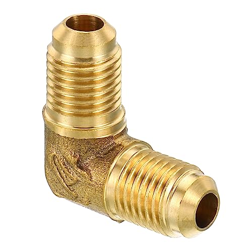 PATIKIL 1/4" x 1/4" Messing Rohrleitung Fitting Fackel 90 Grad Winkel Rohr Fitting Rohrleitung Adapter Anschluss für Klimagerät Kühlung Klempnerei von PATIKIL