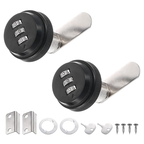 PATIKIL 1" Kombinations-Cam-Schloss, 2 Stück Aktenschrank-Schlösser mit Kombinationspasswort-Codeschloss mit Zylinder Chrom für 0,4-0,8" dicke Holzschublade Briefkasten, Schwarz PATIKIL 1" Kombinations-Cam-Schloss, 2 Stück Aktenschrank-Schlösser mit Kombinationspasswort-Codeschloss mit Zylinder Chrom für 0,4-0,8" dicke Holzschublade Briefkasten, Schwarz von PATIKIL
