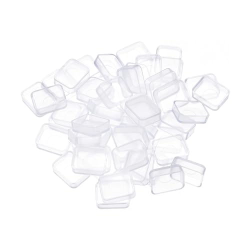 PATIKIL 1 ml Wasserfarben-Pfannen, 50er Pack leere Halbpfannen aus Kunststoff für Wasserfarben, Ölfarben, Acrylmalerei, Reise-Tin-Case-Palette, Stil 2, Transparent von PATIKIL
