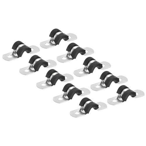 PATIKIL 1.1"/6mm Starrer Rohr Riemen Klemme 12Stk 304 Edelstahl Zwei Loch U-Form Rohrschelle Rohrhalterung für Rohr Befestigung von PATIKIL