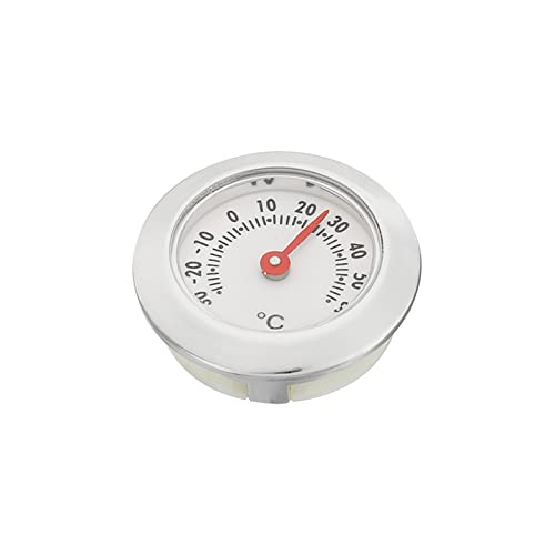 PATIKIL 1.1 Zoll Mini Indoor Outdoor Thermometer Runde Temperatur Monitor Celsius/Fahrenheit Gauge Keine Batterie für Gewächshaus Tisch Raum Silberton von PATIKIL