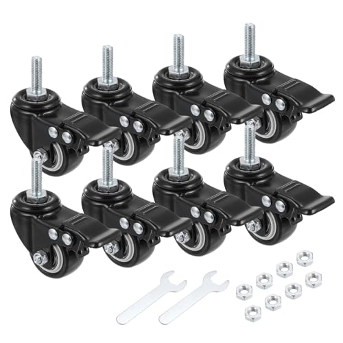 PATIKIL 1.5" Stiel Rollen 8 Pack Draht Regal Rolle Räder Gewinde Drehgelenk Stiel Räder Draht Regal für Rollwagen Wagen Räder Möbel Ersatz Schwarz PATIKIL 1.5" Stiel Rollen 8 Pack Draht Regal Rolle Räder Gewinde Drehgelenk Stiel Räder Draht Regal für Rollwagen Wagen Räder Möbel Ersatz Schwarz von PATIKIL