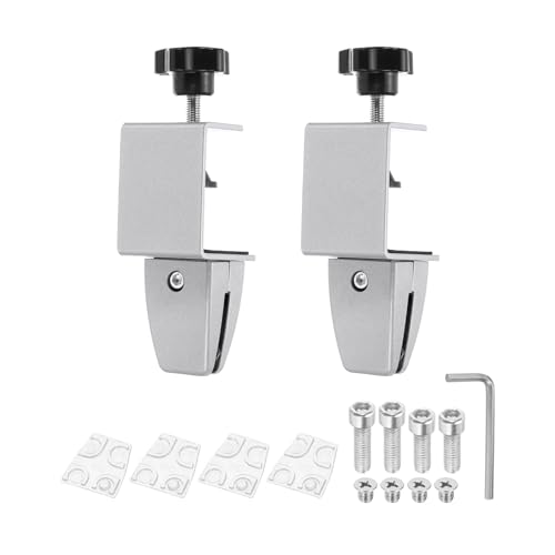 PATIKIL 1.7x1.3x2.4 Schreibtisch-Trennwandstützklemme, 2 Stück Aluminium-Schreibtischschildklemme Schreibtisch-Trennwandklemme Halterung für Büro- und Heim-Schreibtischpaneel, Weiß von PATIKIL