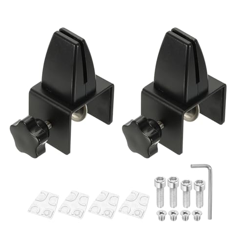 PATIKIL 1.8x1.3x2.1 Schreibtisch-Trennwandstützklemme, 2 Stück Aluminium-Schreibtischschildklemme Schreibtisch-Trennwandklemme Halterung für Büro- und Heim-Schreibtischpaneel, Schwarz von PATIKIL