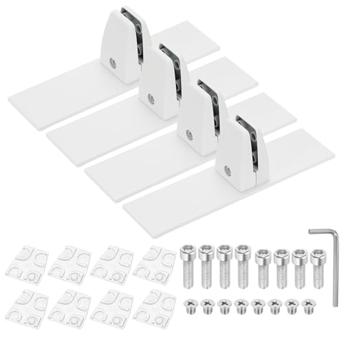 PATIKIL 1.8x1.3x2.5" Schreibtisch-Trennwandstützklemme, 4 Stück Aluminium-Schreibtischschildklemme Schreibtisch-Trennwandklemme Halterung für Büro- und Heim-Schreibtischpaneel, Weiß von PATIKIL