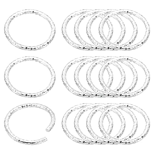 PATIKIL 1.8x20mm 100Pack Weinglas Charme Ring Metall Earring Perlenreifen Gedreht Offen Sprungringe Silber von PATIKIL