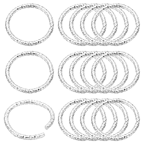 PATIKIL 1.8x20mm 100Pack Weinglas Charme Ring Metall Earring Perlenreifen Gedreht Offen Sprungringe Weiß von PATIKIL