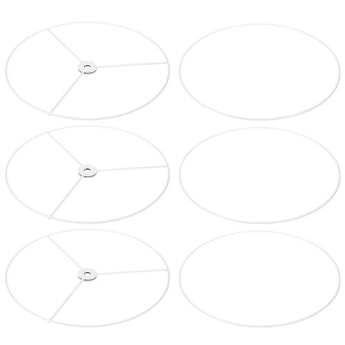 PATIKIL 10" E26 E27 Lampenschirm Ring Gestell 3 Pack Lampenschirm Halter Draht Rahmen Heimwerker Trommelring für Tisch Stehlampe Weiß von PATIKIL