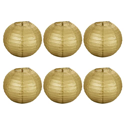 PATIKIL 10" Papier Laterne 6Pack Rund Faltbare Hängelampe für Hochzeit Home Party Festival Feier, Gold PATIKIL 10" Papier Laterne 6Pack Rund Faltbare Hängelampe für Hochzeit Home Party Festival Feier, Gold von PATIKIL