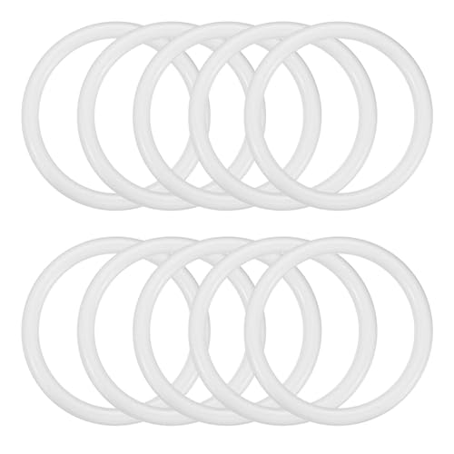 PATIKIL 10 Stück Traumfänger Ringe, Kunststoff-Ringe zum basteln Makramee Kranz Blumen Rundring für Heim Auto DIY Handwerk Hochzeit Wanddekorationen, Weiß von PATIKIL
