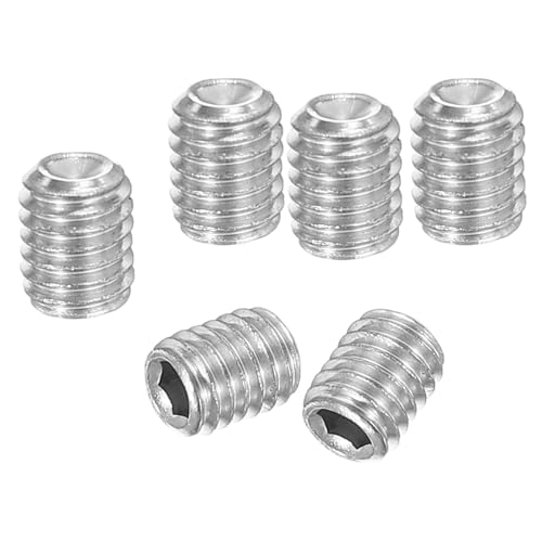 PATIKIL 100 Stück Madenschraube M5 x 6mm, 304 Edelstahl Madenschrauben Set für Türklinken Halterung Möbel Lampen Wasserhahn Reparaturen, Silber Innensechskant Gewindestifte Schrauben Set von PATIKIL