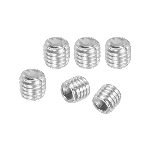 PATIKIL 100 Stück Madenschraube M6 x 6mm, 304 Edelstahl Madenschrauben Set für Türklinken Halterung Möbel Lampen Wasserhahn Reparaturen, Silber Innensechskant Gewindestifte Schrauben Set von PATIKIL