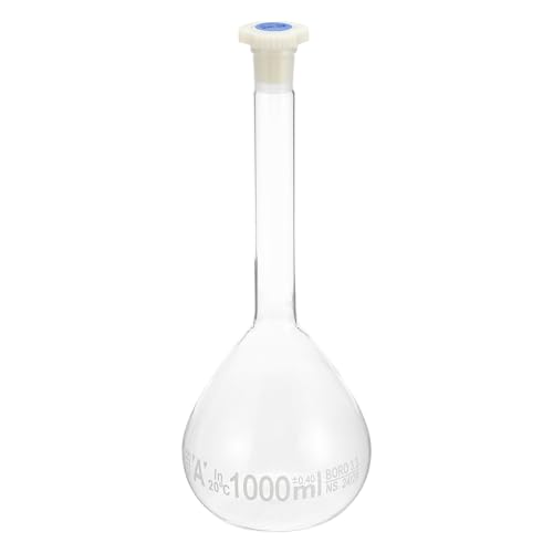 PATIKIL 1000ml Messflasche 3.3 Borosilikat Glas Volumetrischer Messkolben mit Verschlusskappe Toleranz 0.4ml für Laborversuch Klar PATIKIL 1000ml Messflasche 3.3 Borosilikat Glas Volumetrischer Messkolben mit Verschlusskappe Toleranz 0.4ml für Laborversuch Klar von PATIKIL