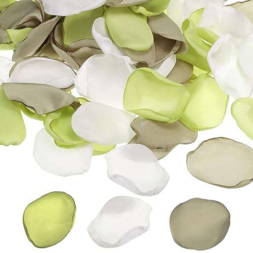 PATIKIL 100 Stück Künstliche Rosenblätter, Gemischt Grün Rosenblätter deko, Rosenblüten für Hochzeit, Valentinstag, Geburtstag, Romantische Atmosphäre von PATIKIL