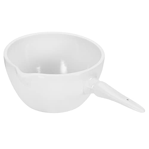 PATIKIL 100ml Porzellantiegel Schüssel, keramischer Verdampfungsschale Cup Topf mit Griff für Schmelzen Casting Refining von PATIKIL