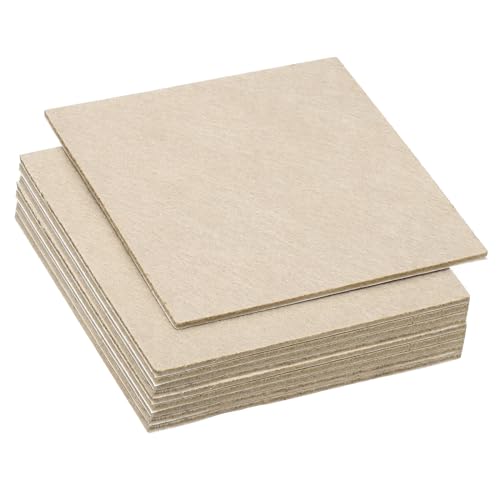 PATIKIL 100x100mm Filzgleiter Selbstklebend, 10 Pack 2mm Dicke Filzgleiter für Stühle Quadratische Weiche Selbstklebend rutschfeste Kratzfeste Filzunterlage für Lampen Möbel, Beige von PATIKIL