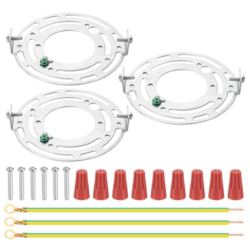 PATIKIL 105mm (4,13") Universelle Leuchten-Montagehalterung Kit, 3 Set Leuchtenquerbalken Runde Deckenplatte mit Schraube für Wandlampe Deckenlampe Pendelleuchte Kronleuchter von PATIKIL