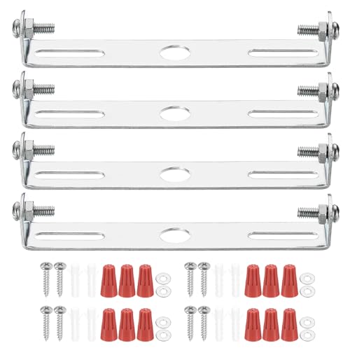 PATIKIL 105mm (4,13 Zoll) Universal-Lichtbefestigungswinkel-Kit, 4 Set Lichtquerbalken-Deckenlichtplatte mit Schraube für Wandlicht Deckenlicht Pendelleuchte von PATIKIL