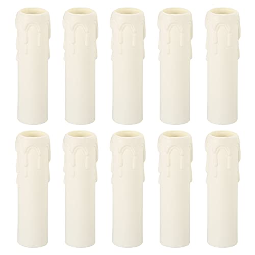 PATIKIL 10Pack Steckdose Abdeckung Kandelaber Basis für E14 Kronleuchter 25x100mm Weiß von PATIKIL