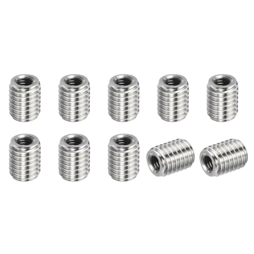 PATIKIL 10Stk gewindeeinsatz Adapter Hülse Reduziermutter M8x1.25 Stecker auf M4x0.7 Weibliche Reparatur Einsatzmutter Schraube Getriebe Umwaufdlung Edelstahl 10mm von PATIKIL