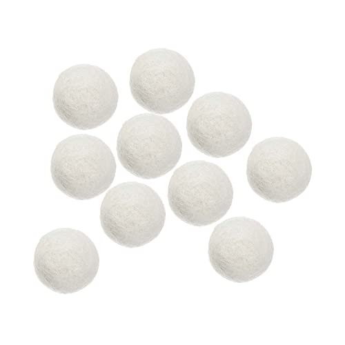 PATIKIL 10er Pack Wollfilzkugeln Perlen Wollfilz Stoff 2cm 20mm Weiß für DIY von PATIKIL