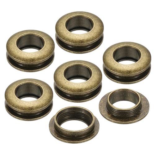 PATIKIL 10mm(2/5 Zoll) Massive Messing-Lochösen, 6 Stücke Bogenoberfläche Selbstsichernde Ösen mit Unterlegscheibe für Schuhe Kleidung Handwerk Tasche Lederhandwerk, Bronze von PATIKIL