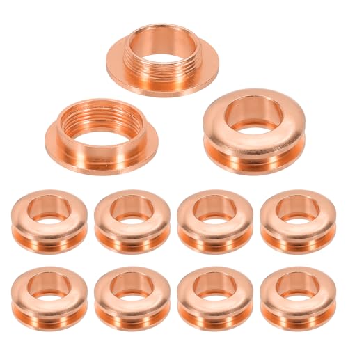 PATIKIL 10mm(2/5 Zoll) Massivmessing-Lochösen, 10 Stück Arc-Oberfläche Selbstsichernde Ösen mit Unterlegscheibe für Schuhe Kleidung Handwerk Tasche Lederhandwerk, Roségold von PATIKIL