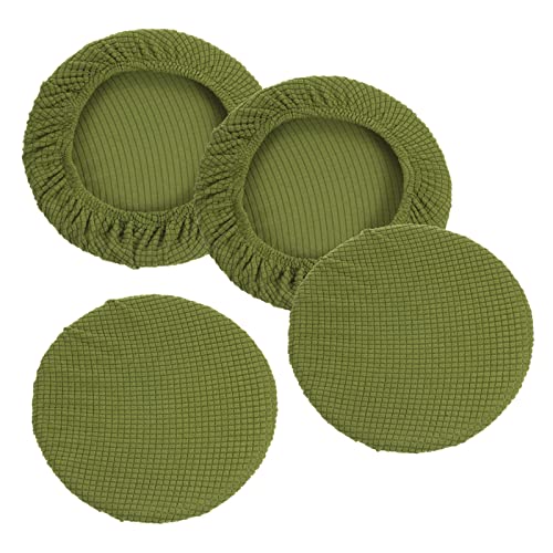 PATIKIL 11" Rund Barhocker Bezug 4 Pack Waschbarer Elastischer Hocker Kissenbezug für Durchmesser 11"-16" Stuhl Chartreuse von PATIKIL