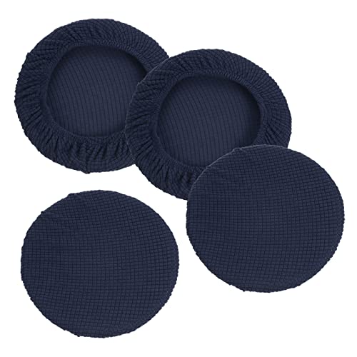 PATIKIL 11" Rund Barhocker Bezug 4 Pack Waschbarer Elastischer Hocker Kissenbezug für Durchmesser 11"-16" Stuhl Marine Blau von PATIKIL