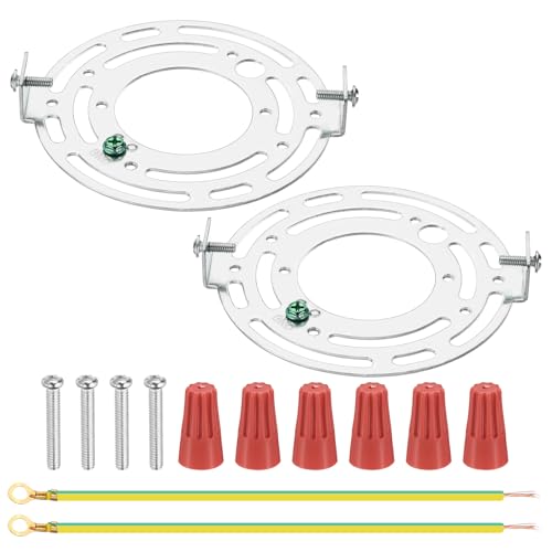 PATIKIL 110mm (4.33") Universelle Leuchten-Montagehalterung Kit, 2 Set Leuchtenquerbalken Runde Deckenplatte mit Schraube für Wandlicht Deckenlicht Pendelleuchte Kronleuchter von PATIKIL