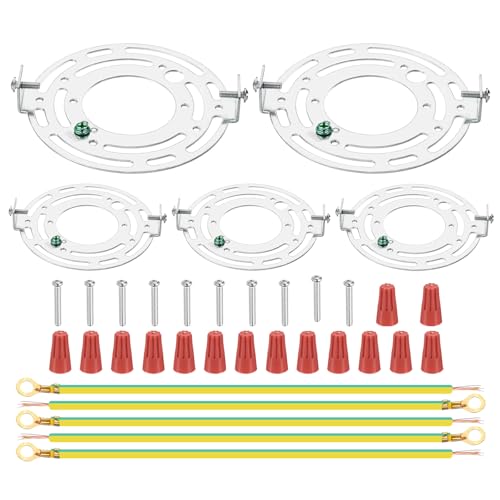 PATIKIL 110mm (4.33") Universelle Leuchten-Montagehalterung Kit, 5 Set Lichtquerbalken Runde Deckenplatte mit Schraube für Wandlicht Deckenlicht Pendelleuchte Kronleuchter von PATIKIL