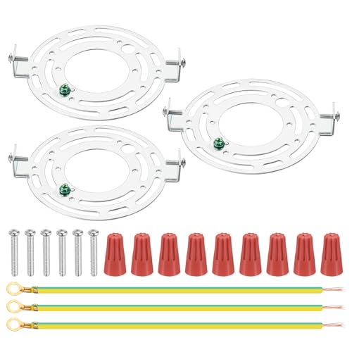 PATIKIL 115mm (4,53") Universelle Leuchten-Montagehalterung Kit, 3 Set Leuchtenquerstrebe Runde Deckenplatte mit Schraube für Wandlampe Deckenlampe Pendelleuchte Kronleuchter von PATIKIL