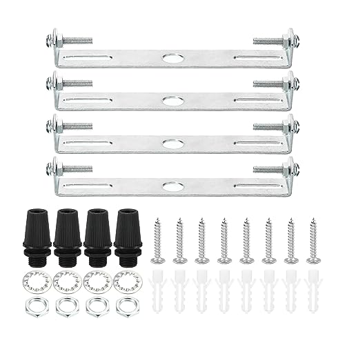 PATIKIL 115mm Deckenleuchte Platte Kit 4 Set Leuchte Montage Halterung Platte Stahl Querleiste für Haus Büro Hängeleuchte Wand mit Schraube Unterlegscheibe Mutter von PATIKIL