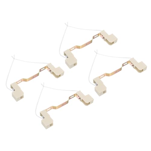 PATIKIL 118mm R7S Sockel, 4er Pack Keramik Lampenfassung Halogen Sockel Birnenadapter Konverter Verbinder Doppelt mit Kabel, Mehrfarbig Weiß von PATIKIL