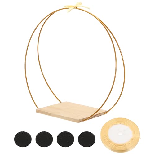 PATIKIL 12" Metall Blumen Reif Mittelstück mit Ständer 1 Set Runde Traum Fänger Ringe mit Goldenem Band für Hochzeit Tisch Kranz Dekor Basteln Gold von PATIKIL