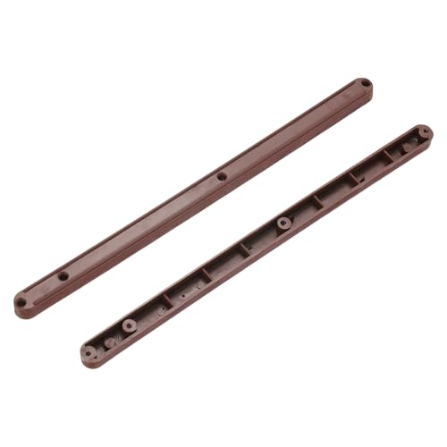 PATIKIL 12 Zoll Schubladenschienen, 4 Stück Kunststoffführungsschienen Seitlich montierte Schienen für Schrank/Schublade/Nachttisch/Tisch/Kleiderschrank mit 19/32" (15mm) Nut, Braun von PATIKIL