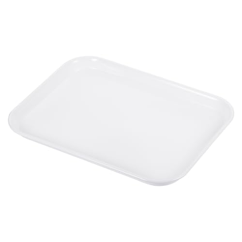 PATIKIL 12.1x9.1 Fast Food Tablett Plastik Serviertablett Wiederverwendbare Mehrzweck Rechteck Tablett für Caféteria Restaurant Haus Küche Weiß von PATIKIL