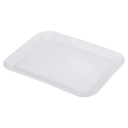 PATIKIL 12.8x10.1 Fast Food Tablett Plastik Serviertablett Wiederverwendbare Mehrzweck Rechteck Tablett für Caféteria Restaurant Haus Küche Weiß von PATIKIL