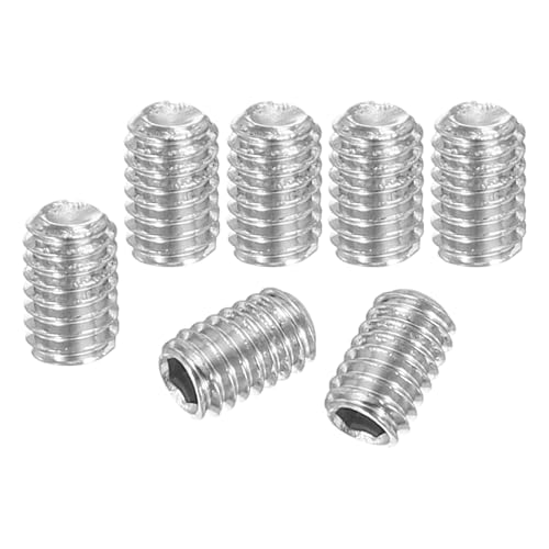 PATIKIL 120 Stück Madenschraube M4 x 6mm, 304 Edelstahl Madenschrauben Set für Türklinken Halterung Möbel Lampen Wasserhahn Reparaturen, Silber Innensechskant Gewindestifte Schrauben Set von PATIKIL