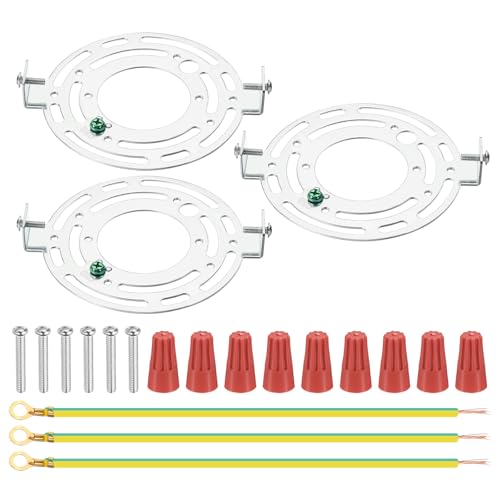 PATIKIL 125mm (4,92") Universelle Leuchten-Montagehalterung Kit, 3 Set Leuchtenquerbalken Runde Deckenplatte mit Schraube für Wandlampe Deckenlampe Pendelleuchte Kronleuchter von PATIKIL