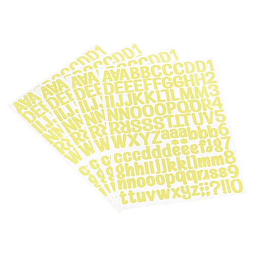 PATIKIL 126Stk Vinyl Buchstaben Nummer Aufkleber Kit 4 Blätter Kleber für Adresse Gelb PATIKIL 126Stk Vinyl Buchstaben Nummer Aufkleber Kit 4 Blätter Kleber für Adresse Gelb von PATIKIL
